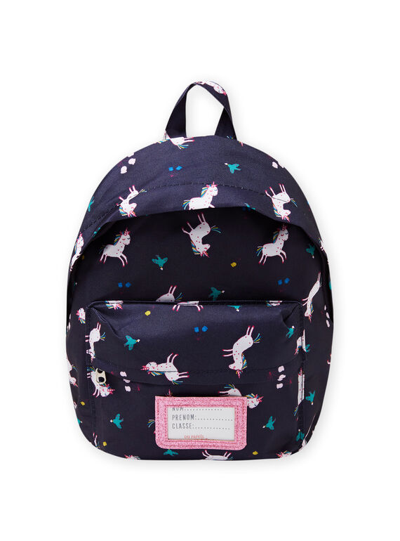 Zaino con stampa unicorno, fiore e uccello bambina MYACLABAG / 21WI01G1BESC205
