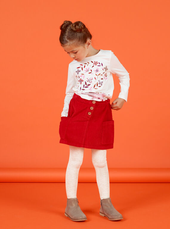 Gonna rossa a costine bambina MACOMJUP1 / 21W901L2JUP408