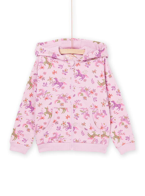 Giacca sportiva rosa con cappuccio PAJOHAUJOG3 / 22W901D1JGHH700