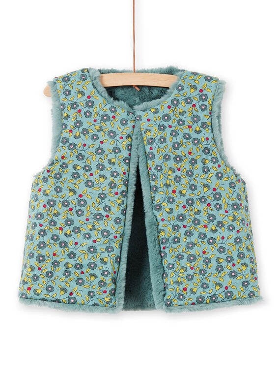 Cardigan in finta pelliccia double face kaki bambina MAKACAR2 / 21W901I2CAR612