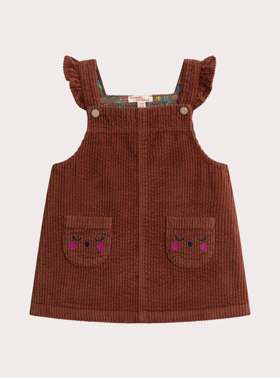 Abito nocciola in velluto per bambina  VIBAROB1 / 24WG09Q1ROB821