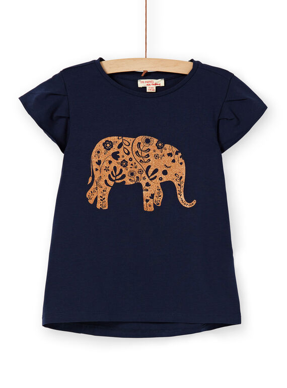 T-shirt blu scuro con motivo elefante LAJOTI4 / 21S90131D31C205