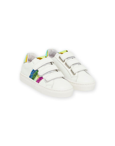 Sneakers bianche con glitter multicolore bambina NABASCELINE / 22KK3532D3F000