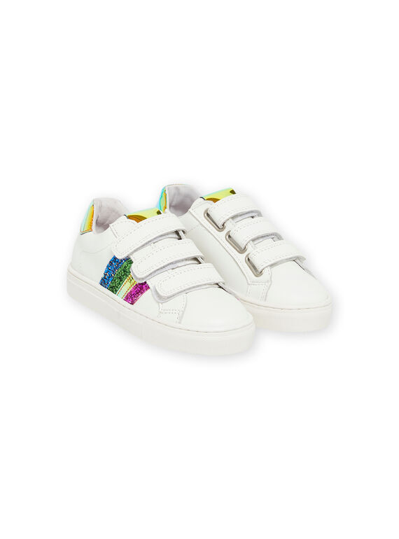 Sneakers bianche con glitter multicolore bambina NABASCELINE / 22KK3532D3F000