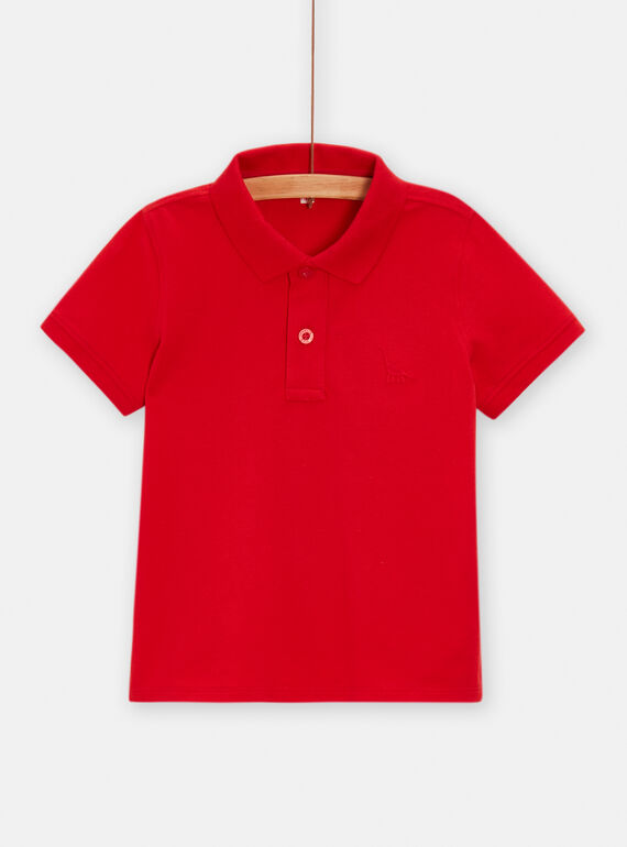 Polo rossa con ricamo dinosauro bambino TOJOPOL2 / 24S90294POLF518