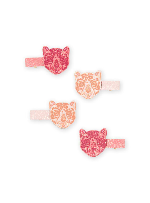 Set 4 fermagli leopardo glitterati bambina MYAJOCLIC1 / 21WI01S1BRT953
