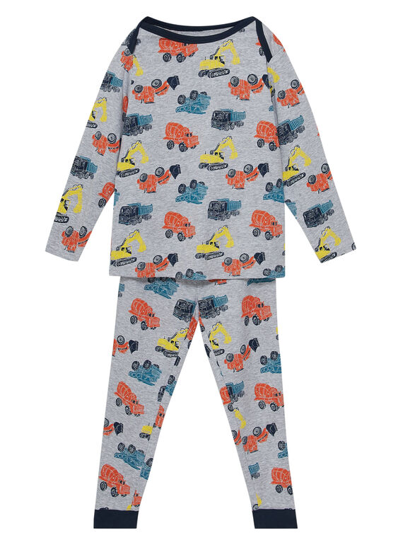 Pigiama a costine 1x1 grigio melange bambino JEGOPYJAOP / 20SH1225PYJ943