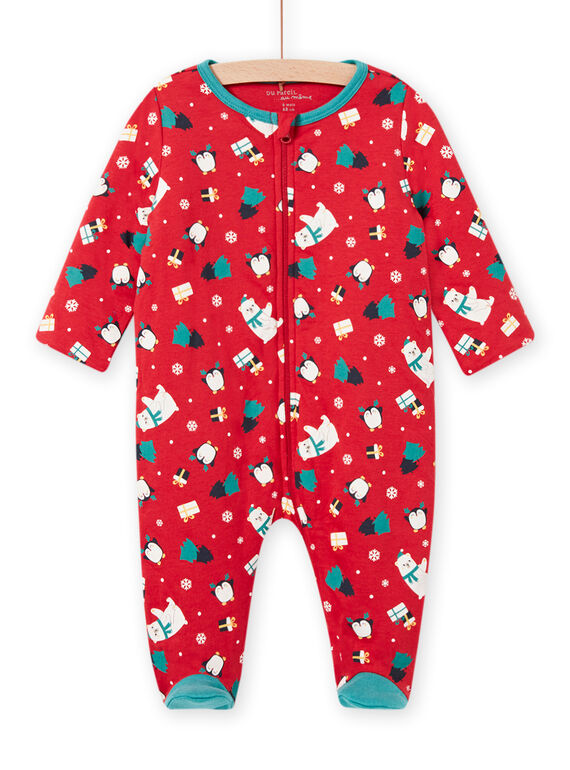 Tutina rossa con stampa natalizia fantasia neonato MEGAGRENOEL / 21WH14F2GRE050