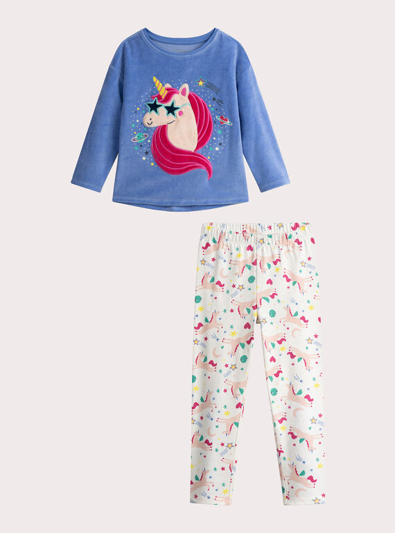 Pigiama fosforescente con animazione unicorno per ragazza VEFAPYJUNI / 24WH1173PYJC201