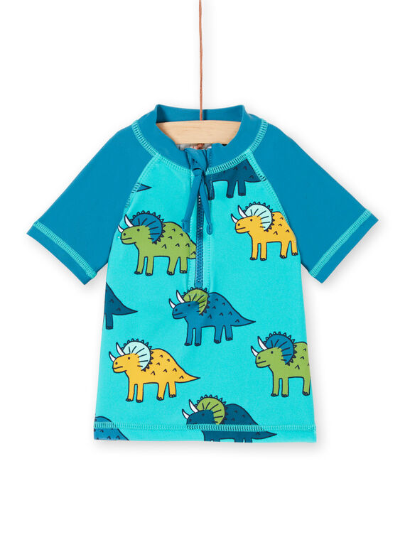 T-shirt anti-UV blu e turchese neonato LYUTEEUVEX2 / 21SI10D3TUVC215