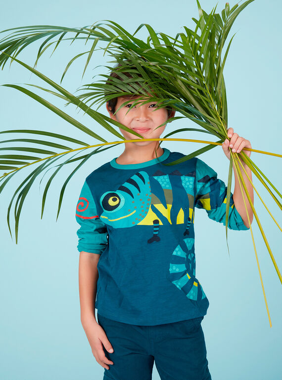 T-shirt bambino maniche lunghe bicolore camaleonte JOCLOTEE2 / 20S90212TML715