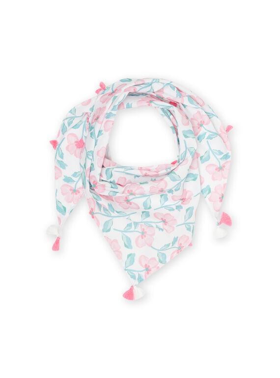 Foulard bianco con stampa a fiori bambina NYAVOFOUL / 22SI0131FOU000