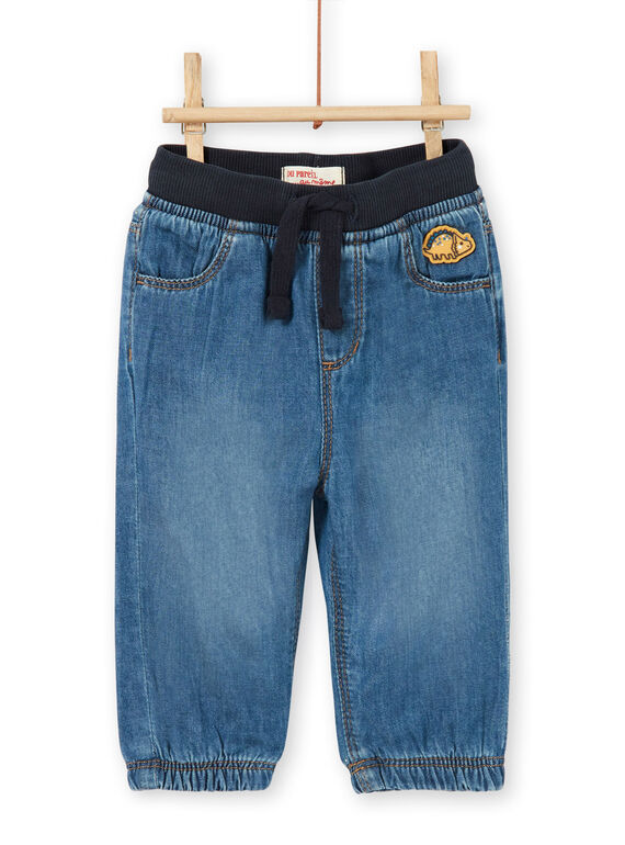 Jeans blu scuro in cotone neonato LUJOJEAN / 21SG1032JEAK005