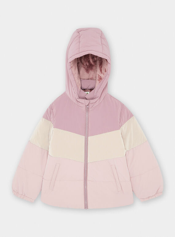 Piumino con cappuccio malva e lilla SATRIDOUNE / 23W901C1D3EH704