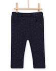 Pantaloni navy a pois e tasche cuori neonata NIJOPAN3 / 22SG0962PAN070