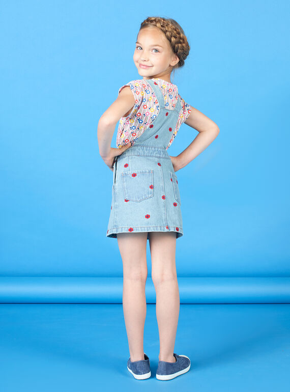 Abito salopette in jeans bambina LAHAROB1 / 21S901X2ROBP272