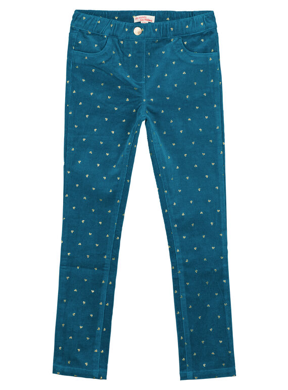 Pantaloni in velluto con stampa di glitter dorato chiaro GAMUPANT / 19W901F1PAN715