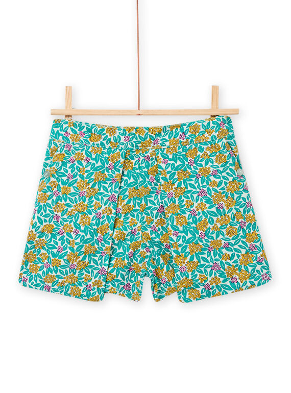 Shorts verdi mandorla con stampa a fiori bambina NAGASHORT / 22S901O1SHO611