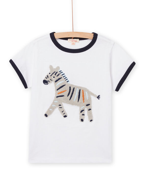 T-shirt bianca motivo zebrato bambino NOSOTI / 22S902Q1TMC000