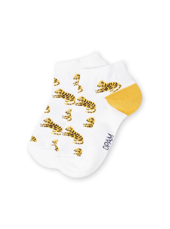 Calzini bianchi e giallo stampa tigri bambino LYOJAUSOQ / 21SI02O1SOQ000