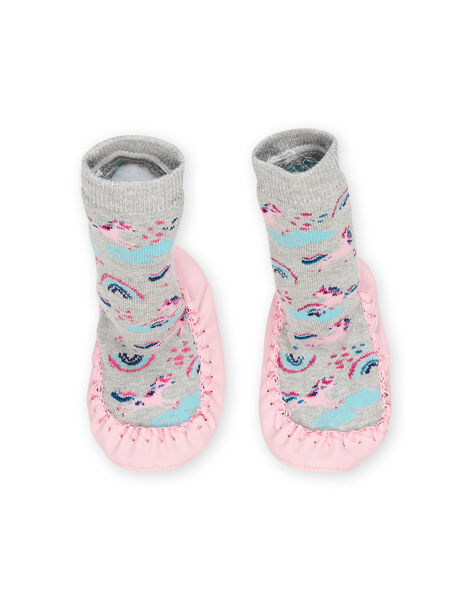 Babbucce a calza con stampa unicorni e arcobaleno PACHO7CORN / 22XK3542D08943