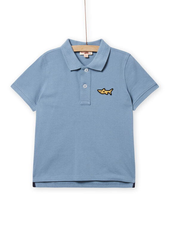 Polo a tinta unita piqué blu oceano bambino NOJOPOL5 / 22S90263POLC219