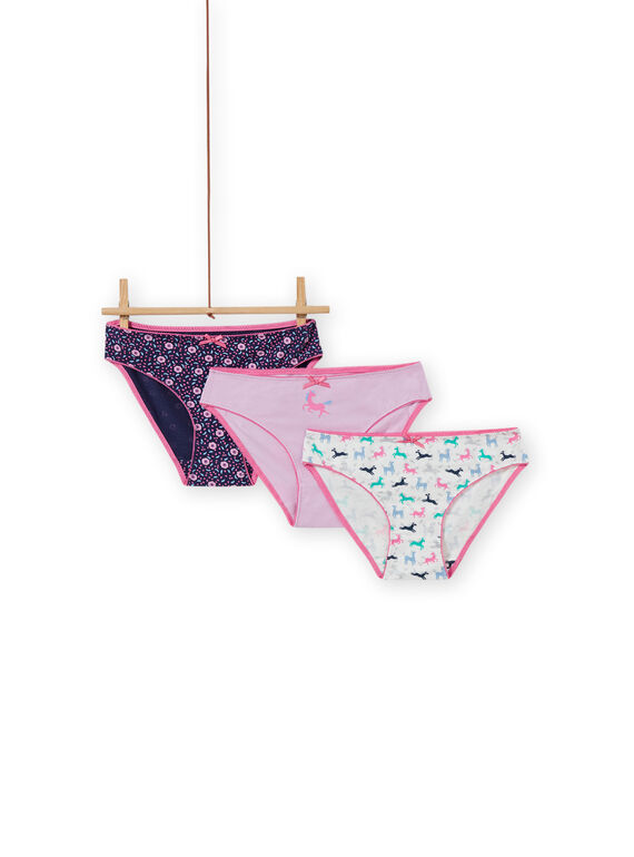 Set 3 slip assortiti unicorni bambina MEFALOTLIC2 / 21WH11C1D5L001