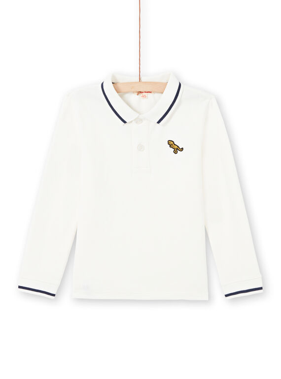 Polo maniche lunghe a tinta unita ecrù bambino MOJOPOL2 / 21W90214POL001