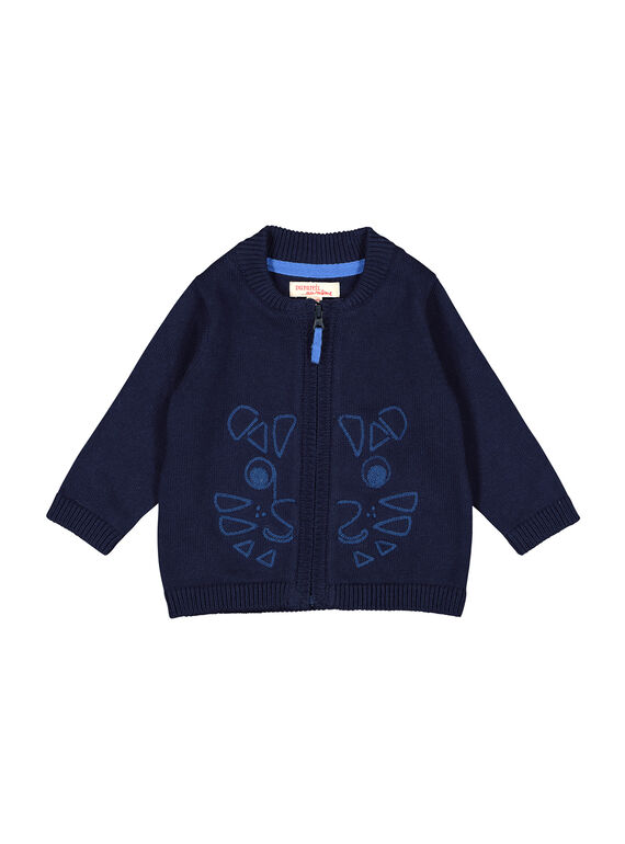Cardigan con cerniera navy neonato FUJOGIL2 / 19SG1032GIL713