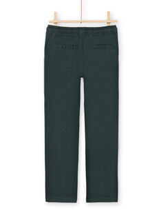 Pantaloni in sergé verde scuro bambino MOTUPAN2 / 21W902K2PANG618