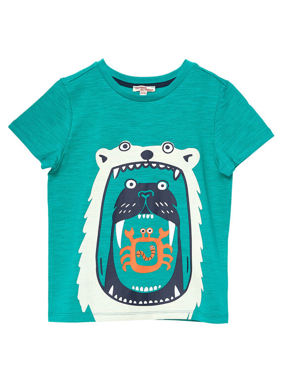 T-shirt bambino maniche corte verde animali JOJOTI3 / 20S90245D31G623