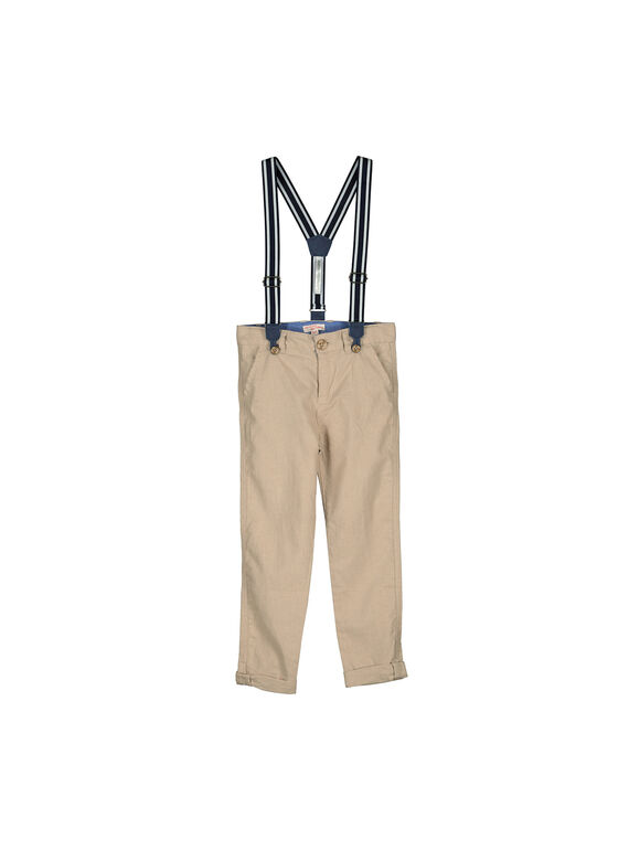 Pantaloni in lino con bretelle bambino FOBELPAN / 19S902R1PAN808