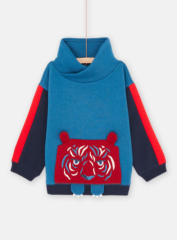 Felpa blu con motivo tigre bambino SOFORSWE / 23W902K1SWEC226