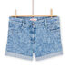 Shorts in jeans con stampa tropicale