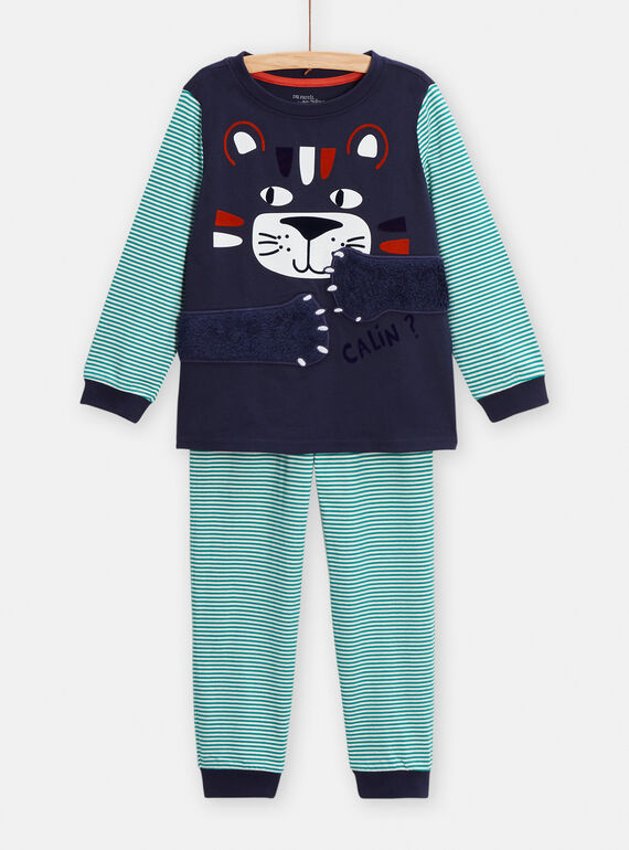 Pigiama blu con stampa tigre bambino TEGOPYJTIG / 24SH124APYJ705
