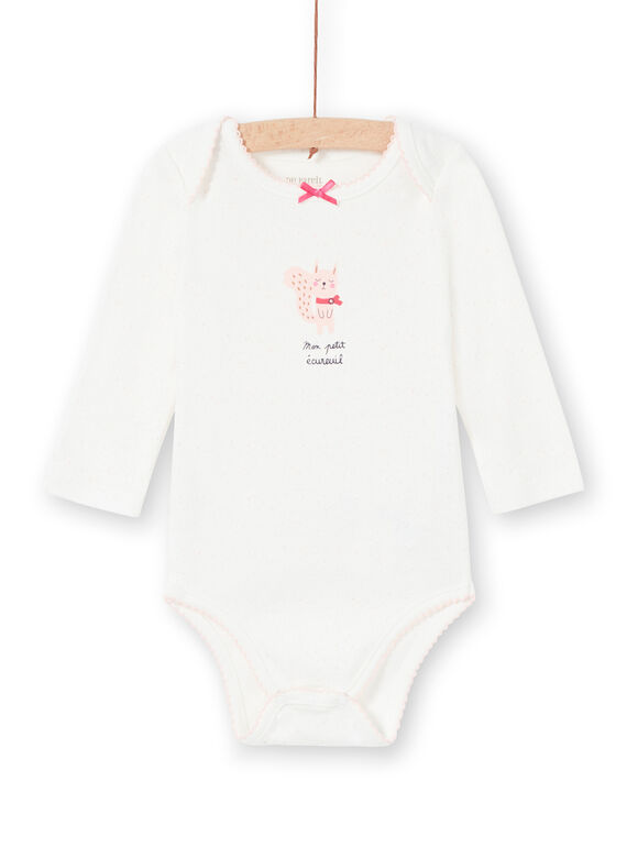 Body corredo bambina a maniche lunghe stampa a macchie e scoiattolo LEFIBODECU / 21SH1329BDL001