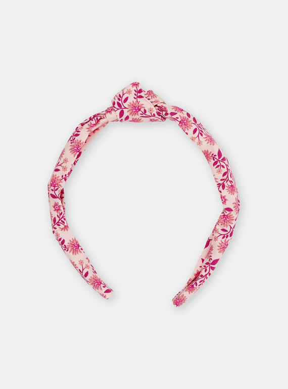 Cerchietto rosa con stampa a fiori bambina SYAJOSERR2 / 23WI0181TETD329