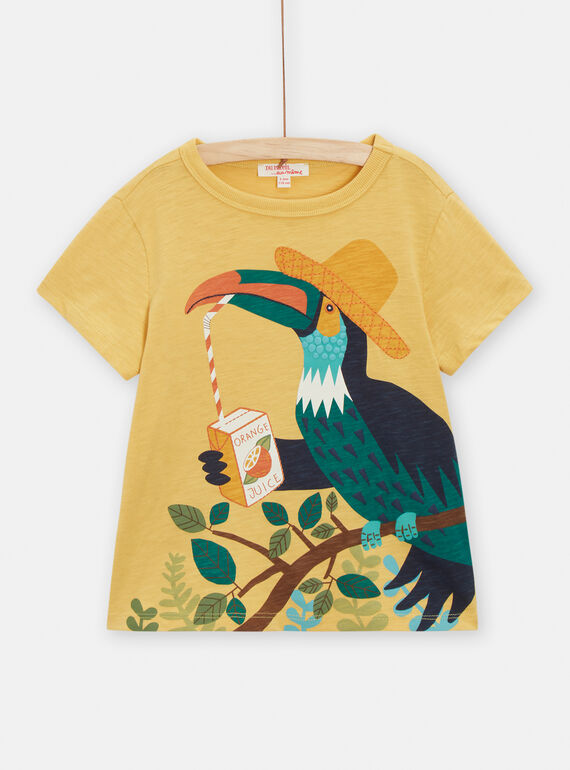 T-shirt gialla con motivo tucano bambino TOLITI1 / 24S902T4TMCB112