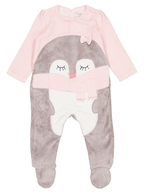 Tutina rosa in velluto e soft boa neonata GEFIGREPIN / 19WH13N3GRE307