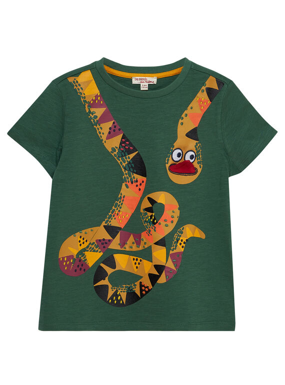 T-shirt bambino maniche corte verde serpente JODUTI2 / 20S902O1TMC601