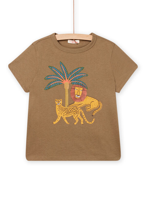 T-shirt maniche corte verde militare bambino NOFLATI5 / 22S902R4TMCG631
