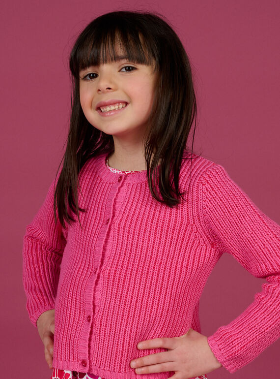 Cardigan rosa bambina NAFLACAR / 22S901R1CAR302