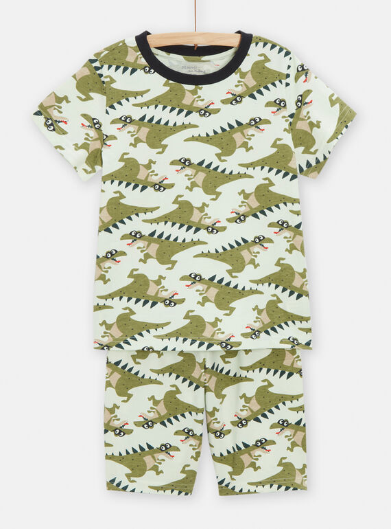 Pigiama verde con stampa dinosauro bambino TEGOPYCTREX / 24SH1255PYJG601