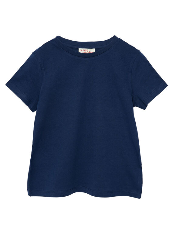 T-shirt maniche corte bambino tinta unita navy JOESTI2 / 20S90261D31070