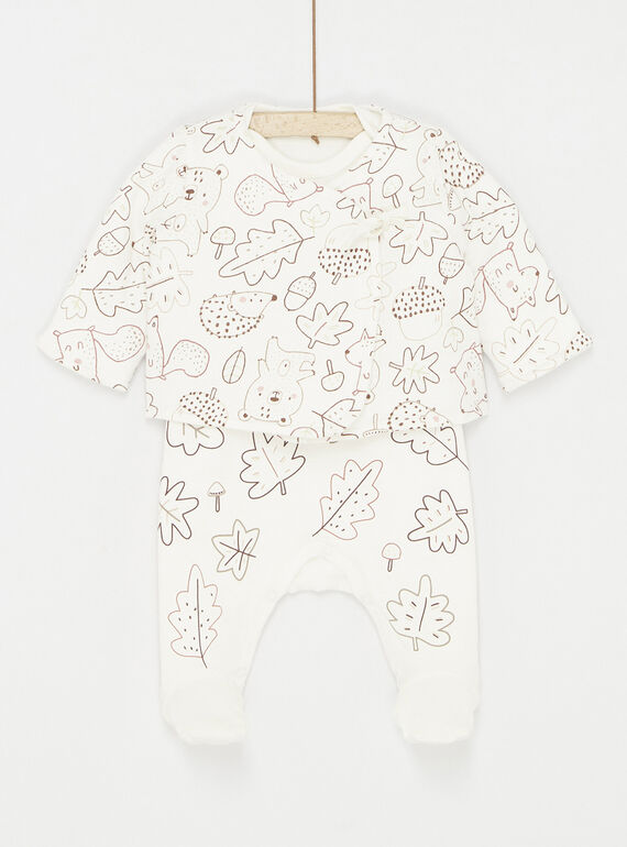 Set double face tutina e cardigan panna con stampa animali SOU1ENS1 / 23WF0511ENSA001