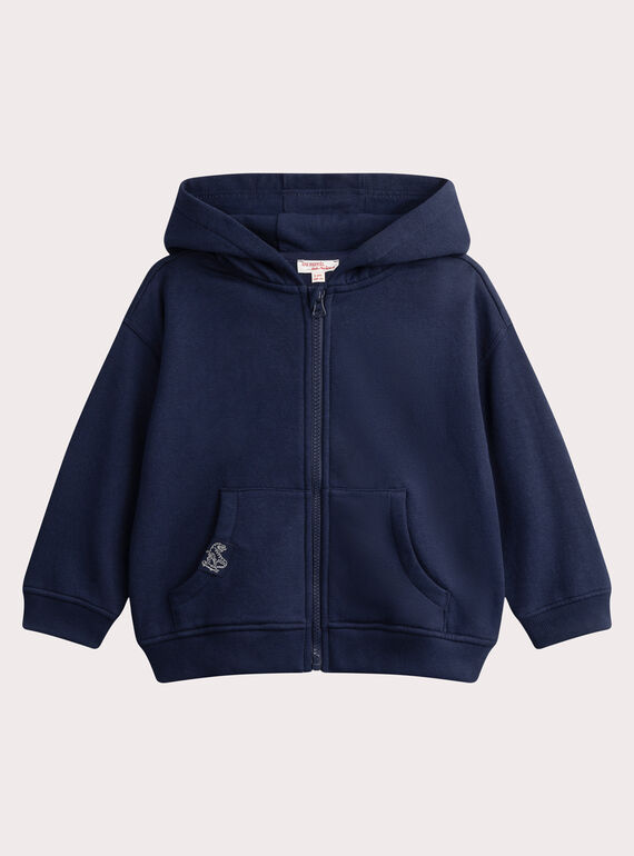Felpa con cappuccio basic blu scuro  WOJOJOH1 / 25S902I1JGH705