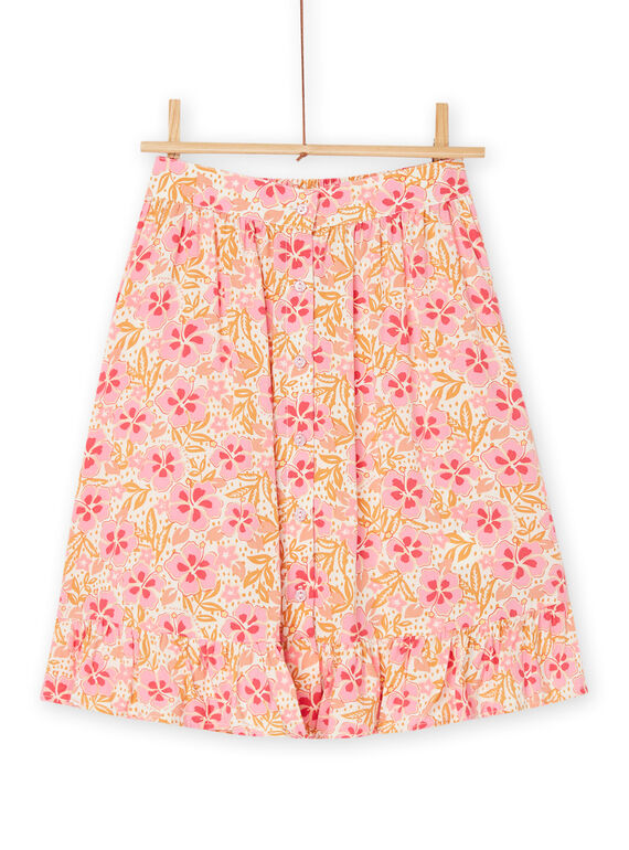 Gonna rosa con stampa a fiori RASUMJUP / 23S901Y1JUP003