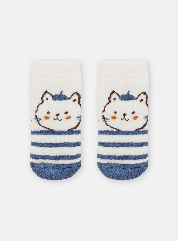 Calze bianche con motivi gatto bambina TOU1CHO3 / 24SF41H1SOQA001