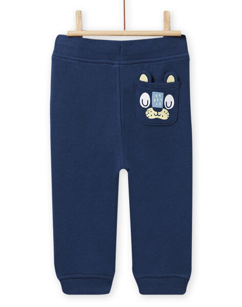 Pantaloni piqué blu ardesia neonato NUJOPAN1 / 22SG1061PANC203