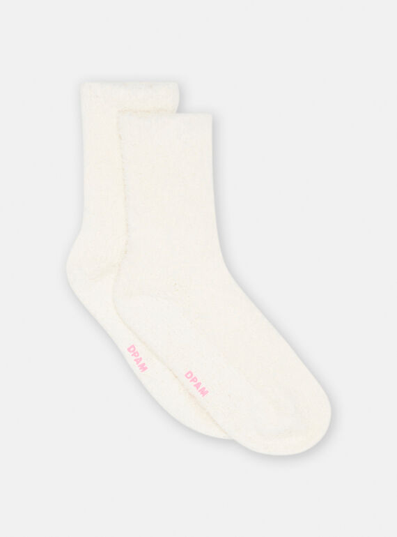 Calze ecrù morbide bambina SYAJOSCHO6 / 23WI01M1SOQ001
